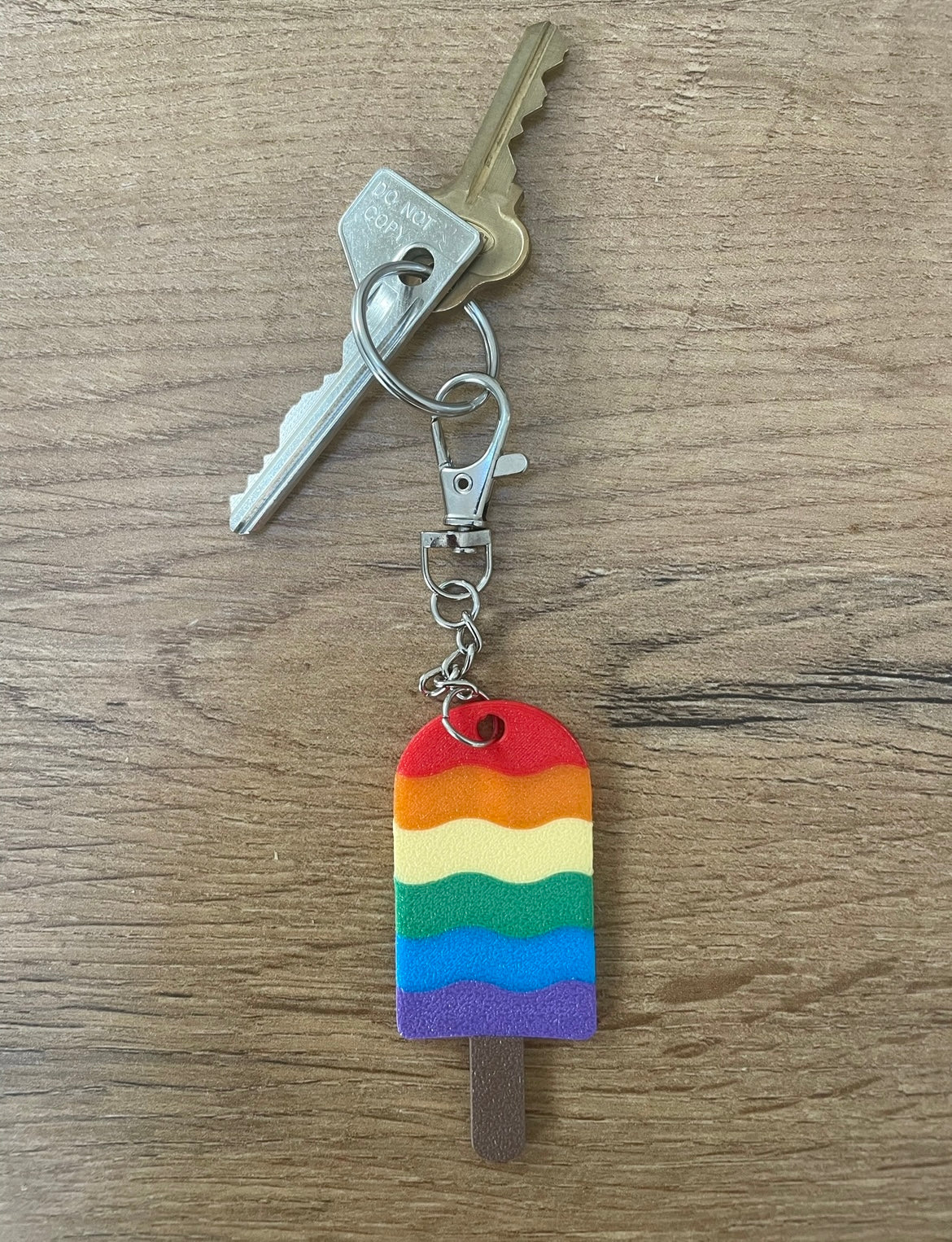 3D Rainbow Pride SwirlPop Key Chain