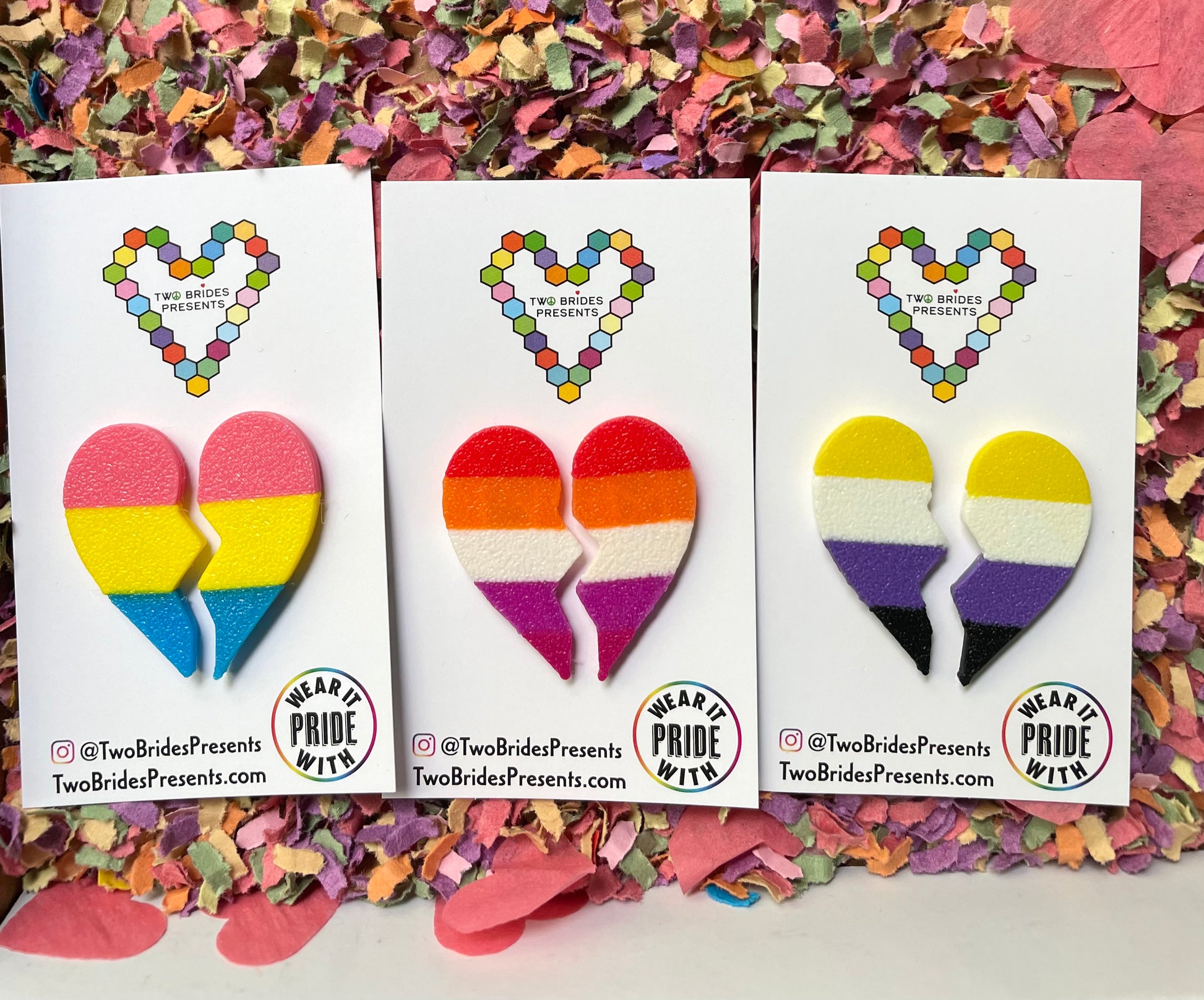 3D BFF Pansexual, Lesbian and Non-Binary LGBTQ+ Pride Pins