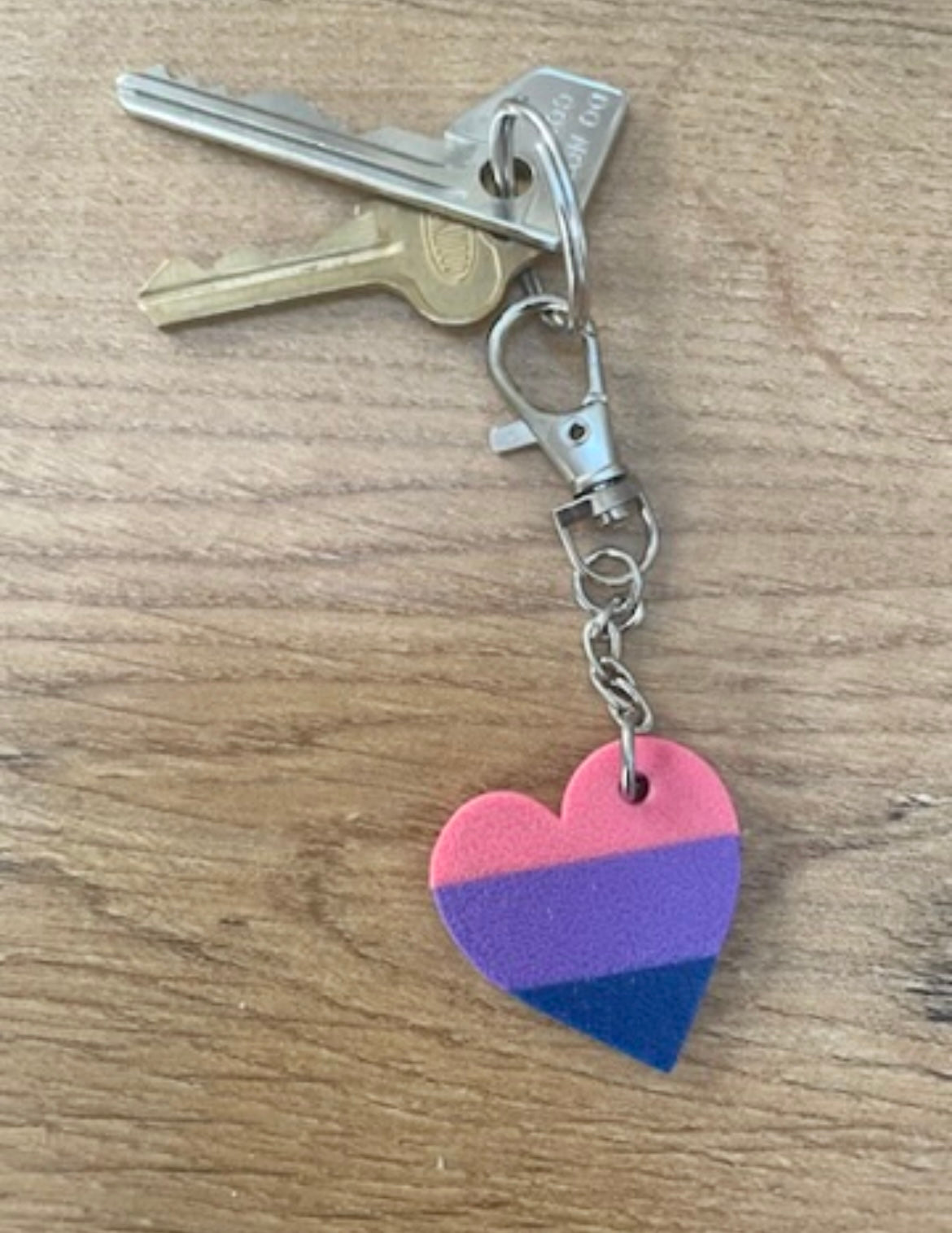 3D Printed Bisexual Heart Key Chain
