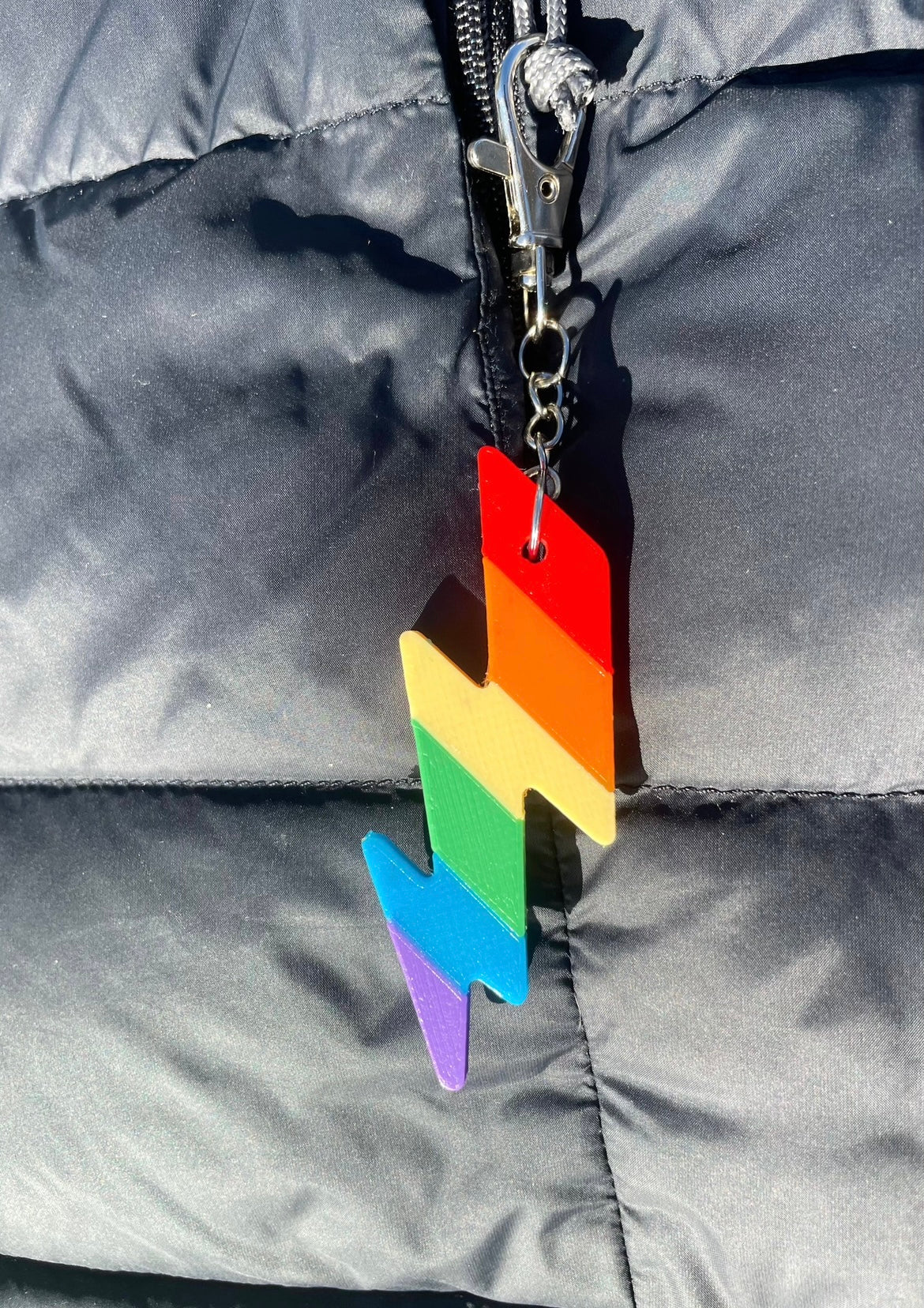 3D Rainbow Pride Lightning Key Chain